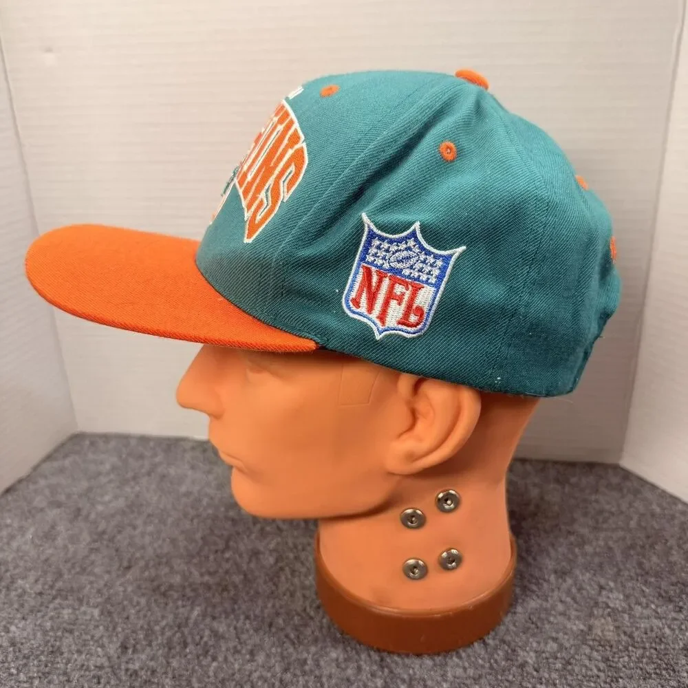 Vintage Miami Dolphins Hat Cap Snap Back One Size Green NFL Mitchell & Ness